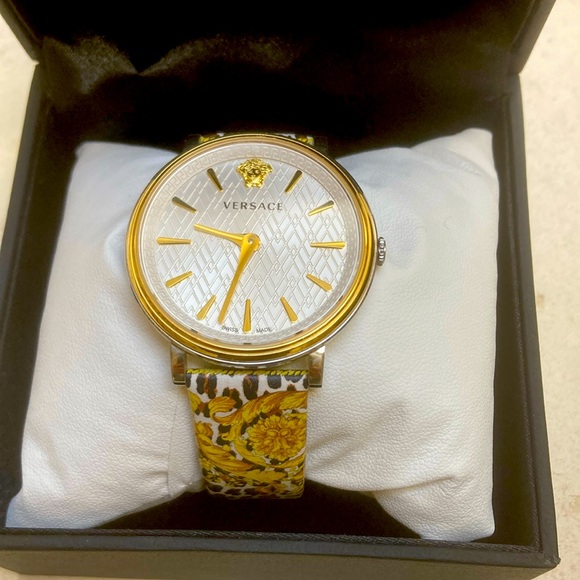 Versace Accessories - Versace Gold and White Luxury Watch